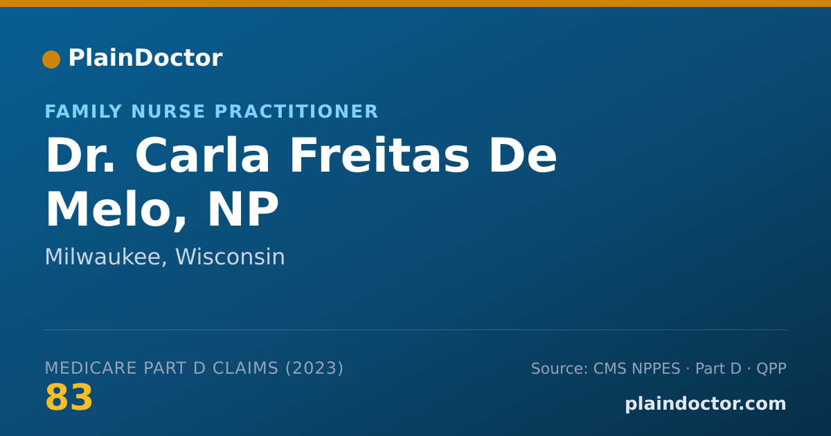 Shareable card for Carla Freitas De Melo, NP - Family Nurse Practitioner, Milwaukee, WI