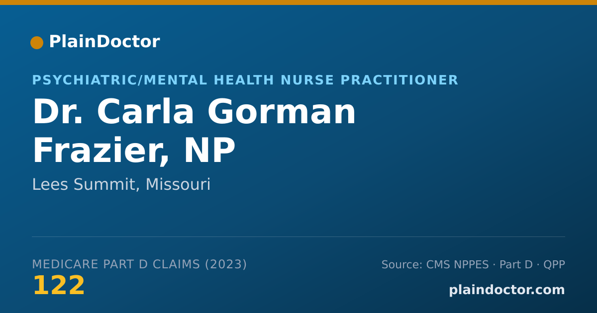 Shareable card for Carla Gorman Frazier, NP - Psychiatric/Mental Health Nurse Practitioner, Lees Summit, MO