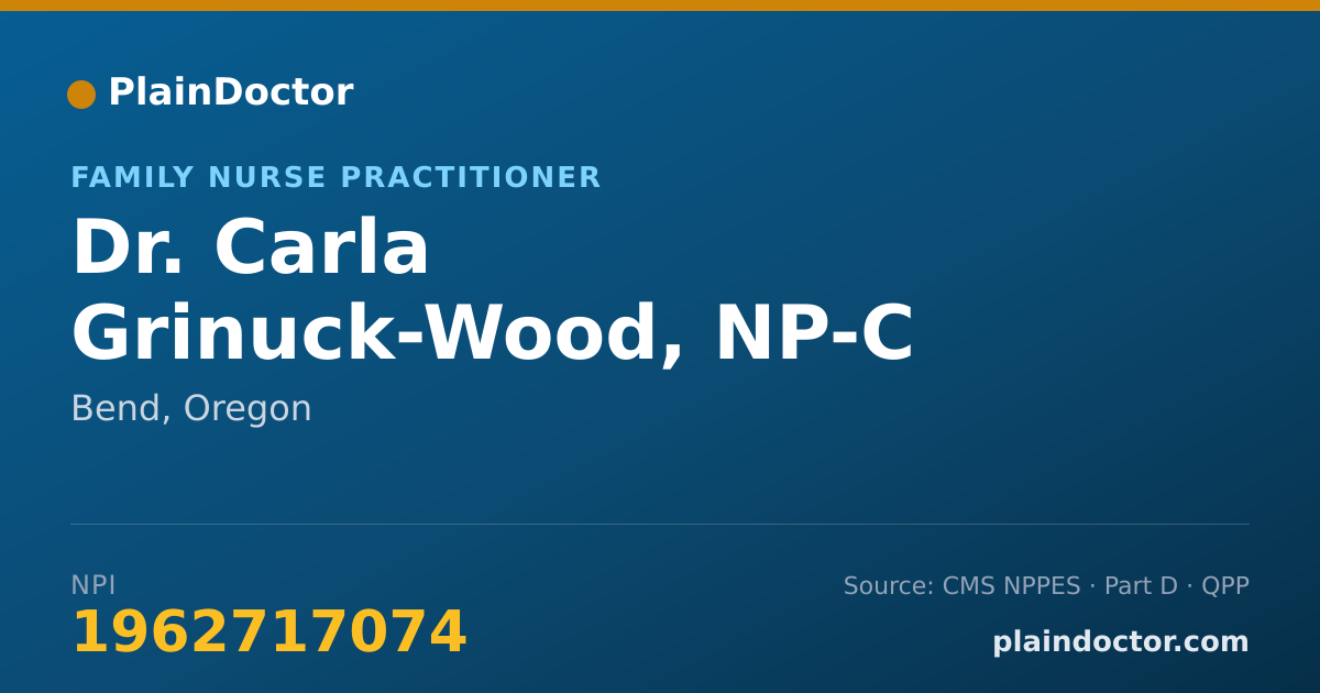 Shareable card for Carla Grinuck-Wood, NP-C - Family Nurse Practitioner, Bend, OR