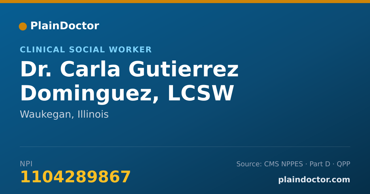 Shareable card for Carla Gutierrez Dominguez, LCSW - Clinical Social Worker, Waukegan, IL