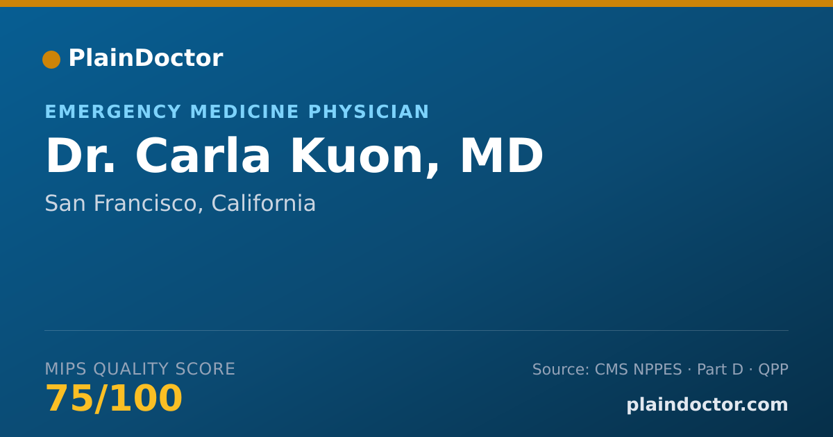 Shareable card for Carla Kuon, MD - Emergency Medicine Physician, San Francisco, CA