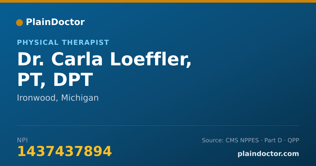 Shareable card for Carla Loeffler, PT, DPT - Physical Therapist, Ironwood, MI