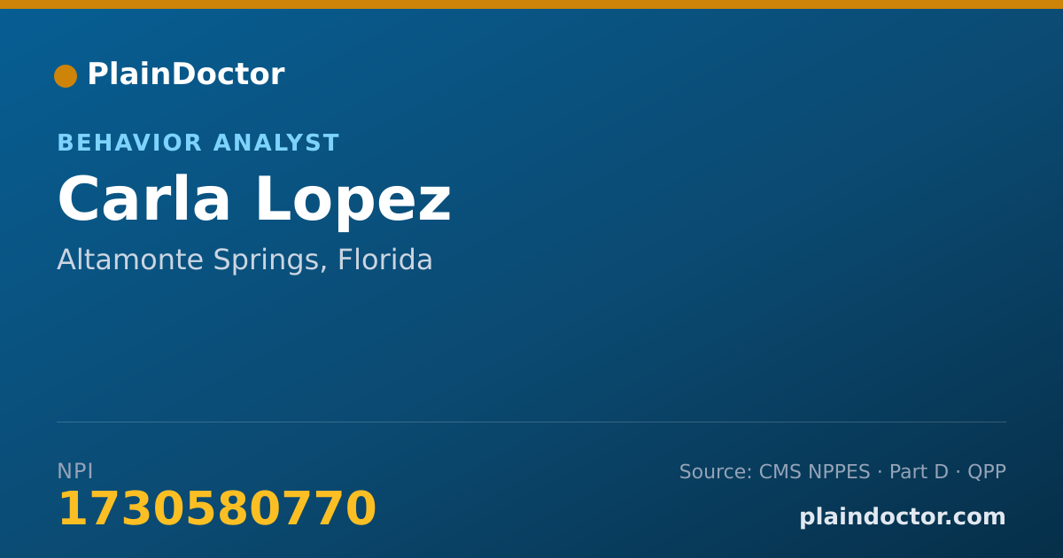 Shareable card for Carla Lopez - Behavior Analyst, Altamonte Springs, FL