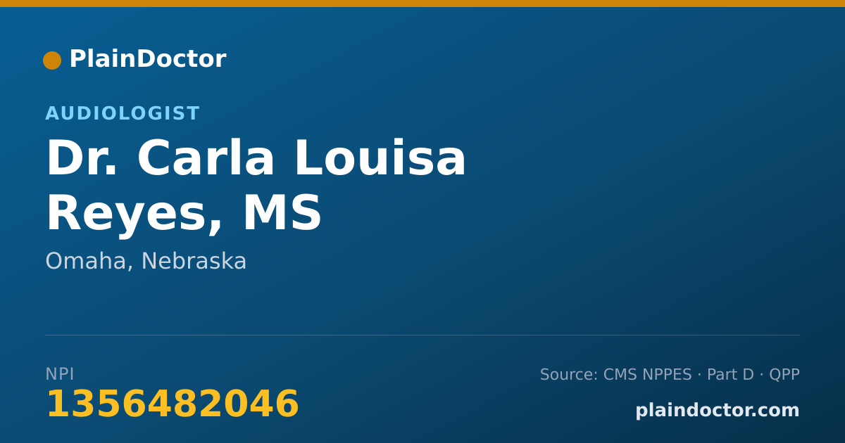 Shareable card for Carla Louisa Reyes, MS - Audiologist, Omaha, NE