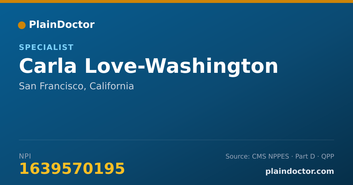 Shareable card for Carla Love-Washington - Specialist, San Francisco, CA