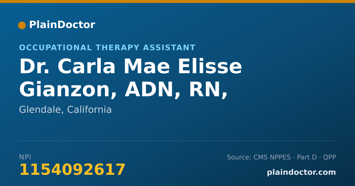 Shareable card for Carla Mae Elisse Gianzon, ADN, RN, COTA/L - Occupational Therapy Assistant, Glendale, CA