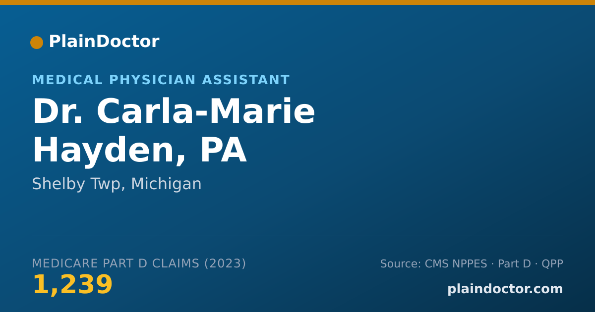 Shareable card for Carla-Marie Hayden, PA - Medical Physician Assistant, Shelby Twp, MI
