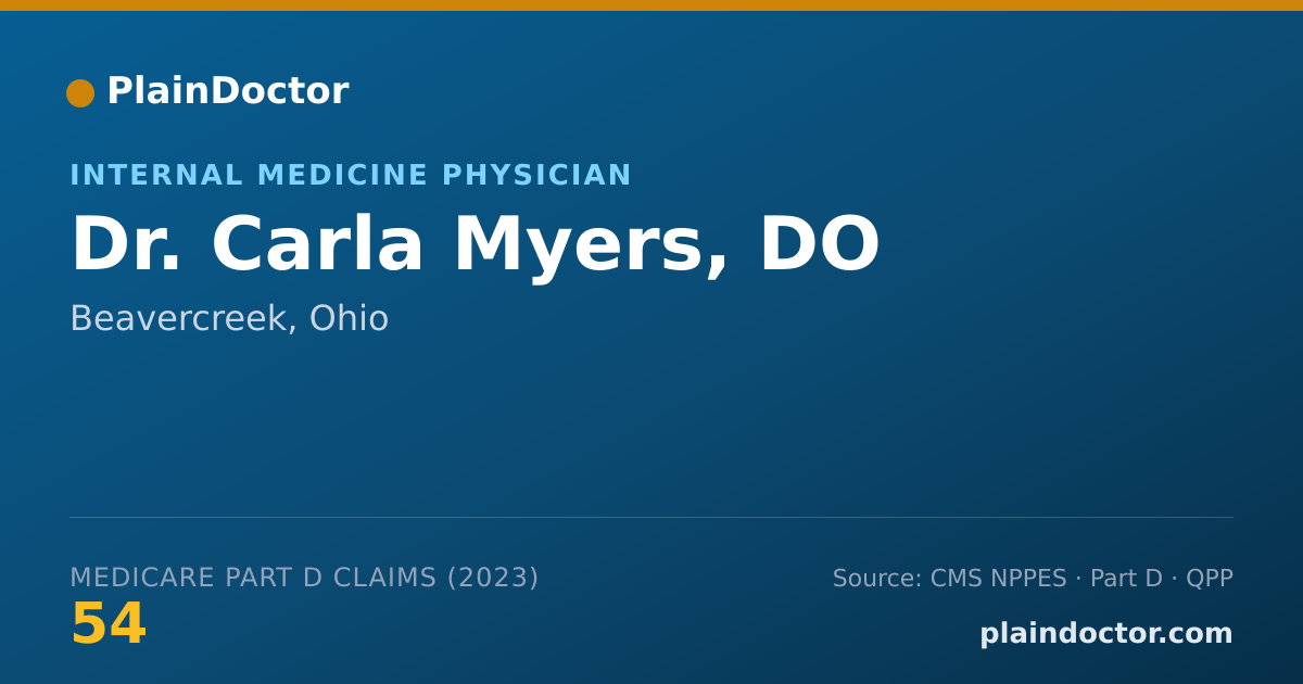 Shareable card for Carla Myers, DO - Internal Medicine Physician, Beavercreek, OH