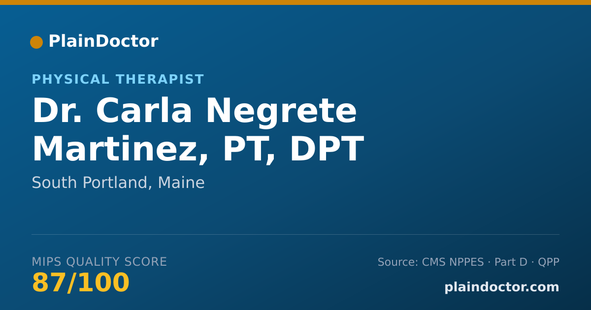 Shareable card for Carla Negrete Martinez, PT, DPT - Physical Therapist, South Portland, ME