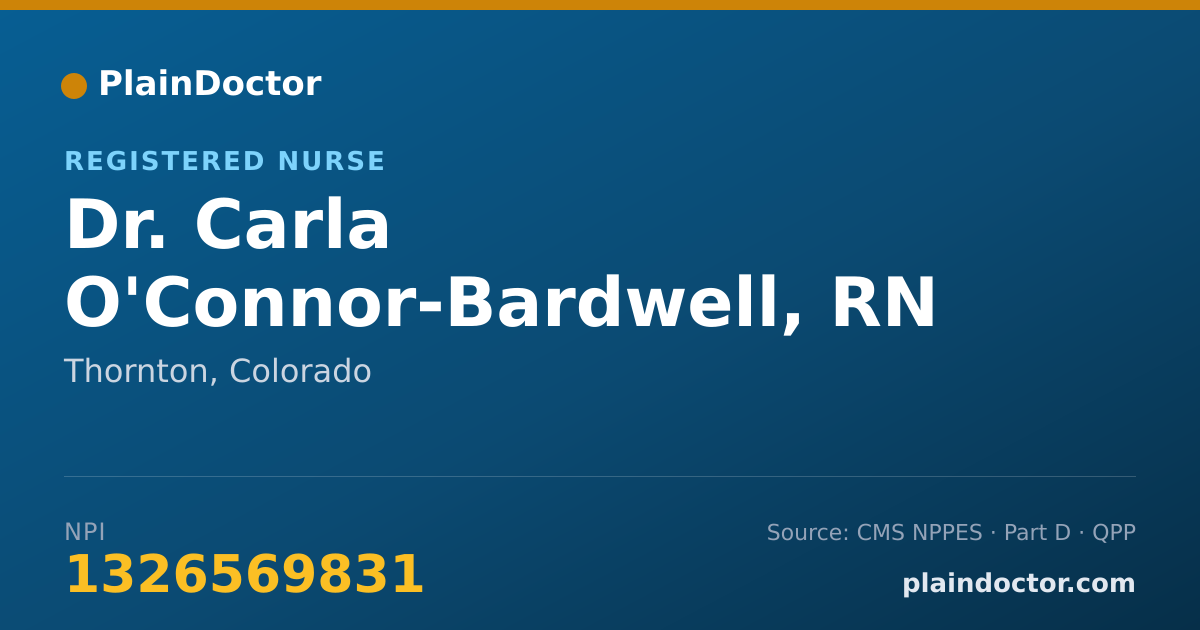 Shareable card for Carla O'Connor-Bardwell, RN - Registered Nurse, Thornton, CO