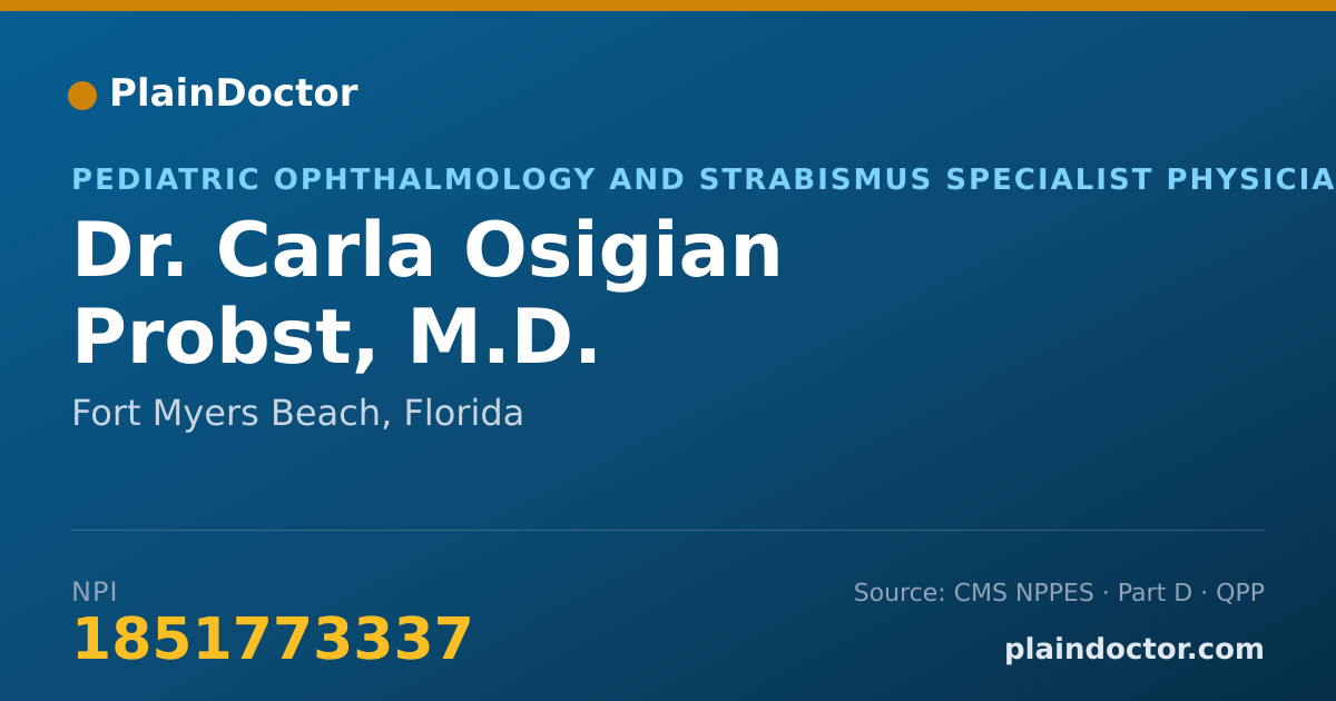 Shareable card for Carla Osigian Probst, M.D. - Pediatric Ophthalmology and Strabismus Specialist Physician, Fort Myers Beach, FL