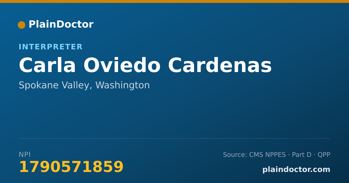 Shareable card for Carla Oviedo Cardenas - Interpreter, Spokane Valley, WA