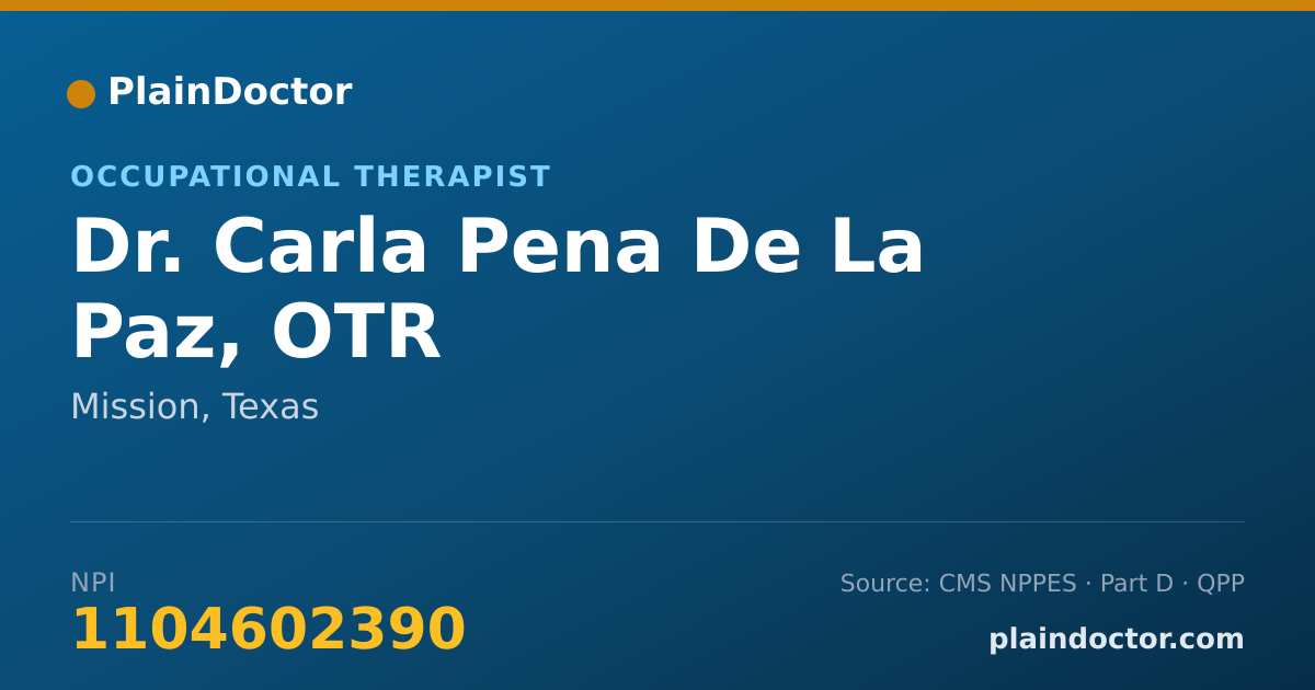 Shareable card for Carla Pena De La Paz, OTR - Occupational Therapist, Mission, TX