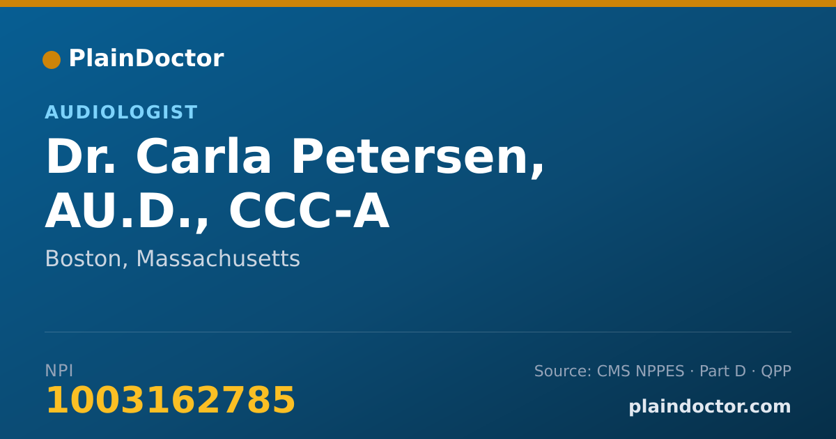 Shareable card for Carla Petersen, AU.D., CCC-A - Audiologist, Boston, MA