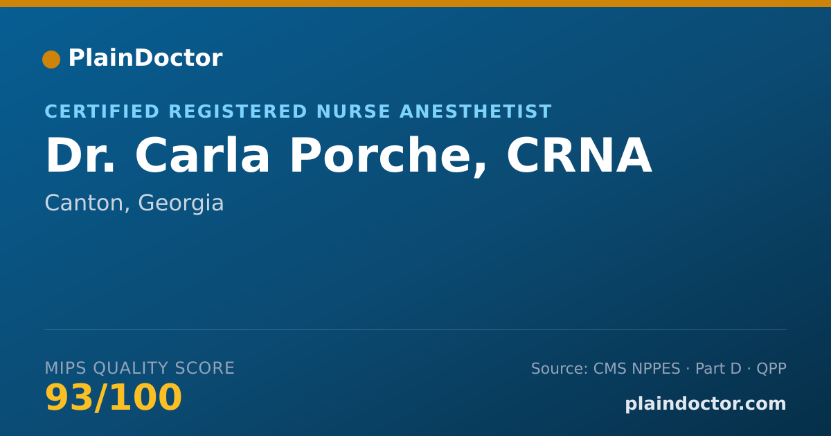 Shareable card for Carla Porche, CRNA - Certified Registered Nurse Anesthetist, Canton, GA