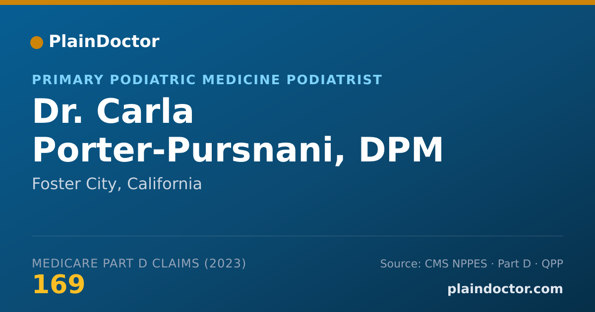 Shareable card for Carla Porter-Pursnani, DPM - Primary Podiatric Medicine Podiatrist, Foster City, CA
