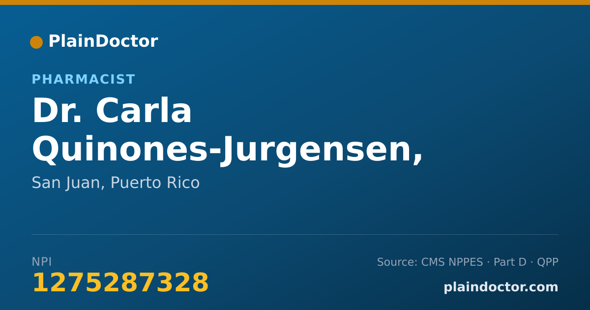 Shareable card for Carla Quinones-Jurgensen, PHARMD - Pharmacist, San Juan, PR