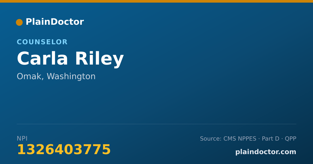 Shareable card for Carla Riley - Counselor, Omak, WA