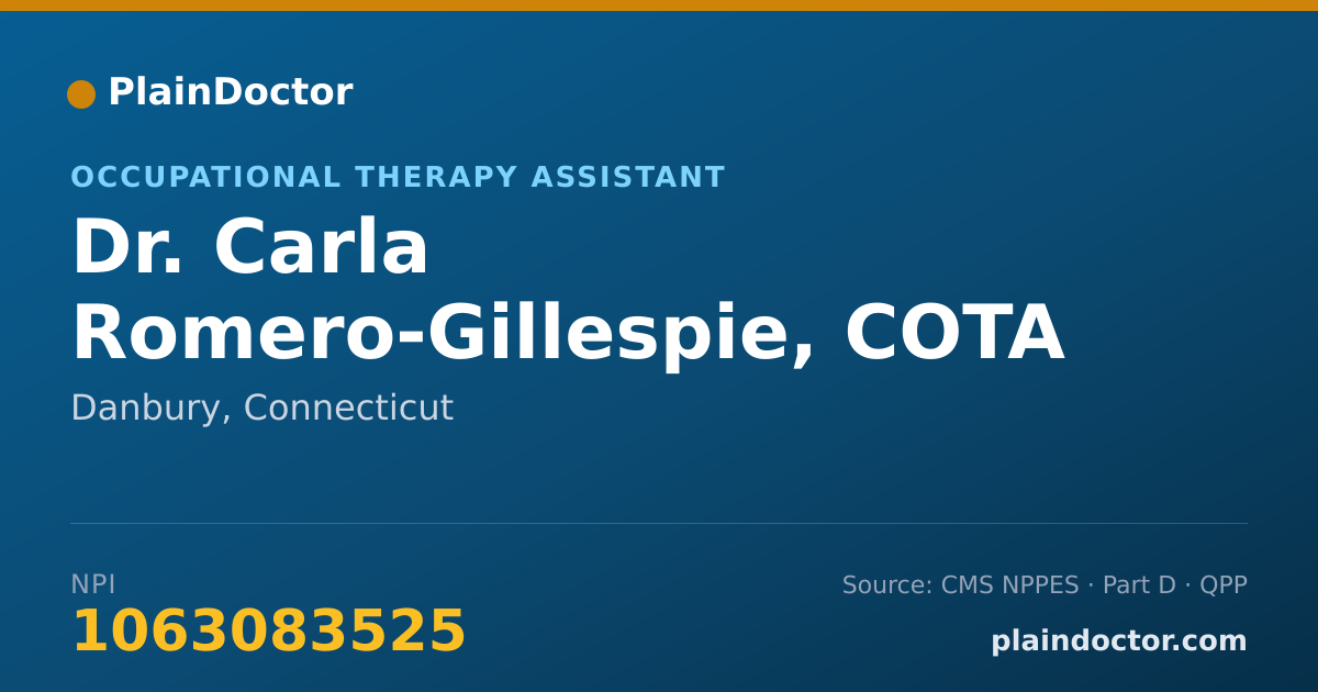 Shareable card for Carla Romero-Gillespie, COTA - Occupational Therapy Assistant, Danbury, CT