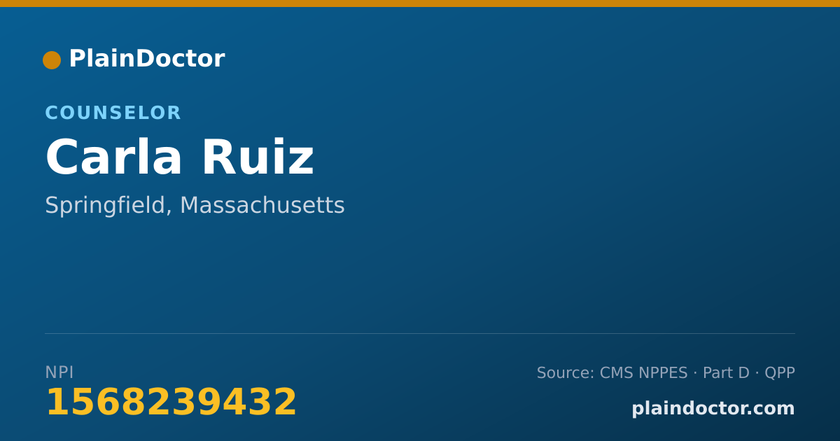 Shareable card for Carla Ruiz - Counselor, Springfield, MA