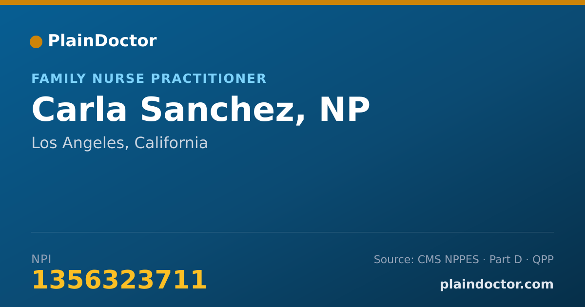 Shareable card for Carla Sanchez, NP - Family Nurse Practitioner, Los Angeles, CA
