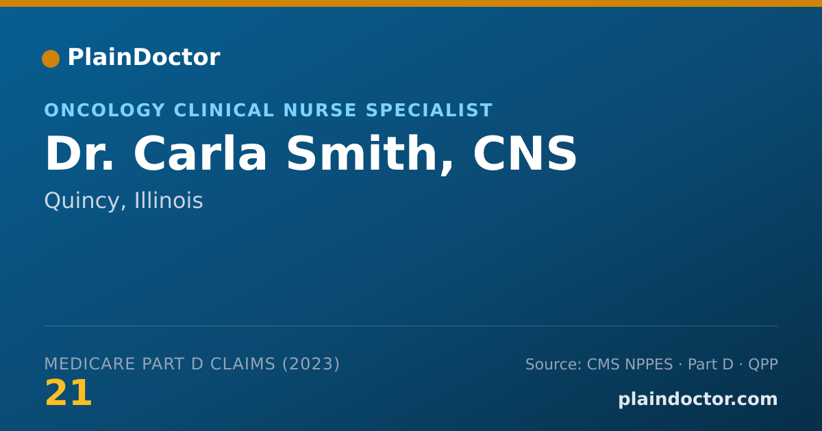 Shareable card for Carla Smith, CNS - Oncology Clinical Nurse Specialist, Quincy, IL