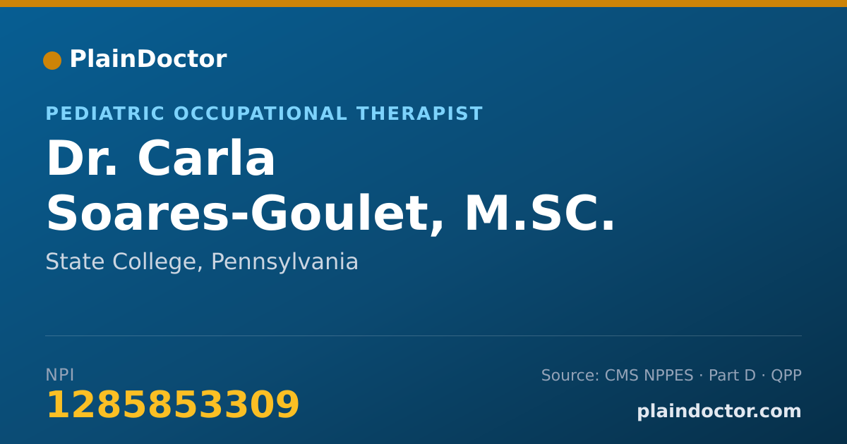 Shareable card for Carla Soares-Goulet, M.SC. - Pediatric Occupational Therapist, State College, PA