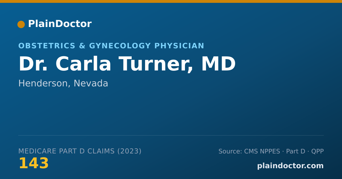 Shareable card for Carla Turner, MD - Obstetrics & Gynecology Physician, Henderson, NV