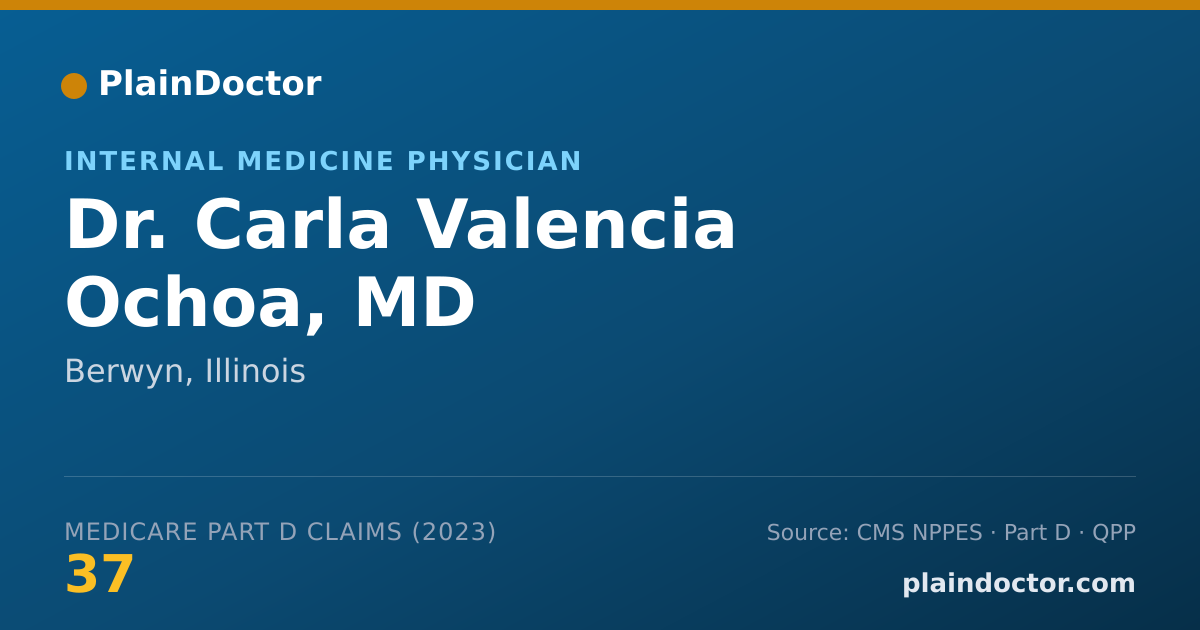 Shareable card for Carla Valencia Ochoa, MD - Internal Medicine Physician, Berwyn, IL