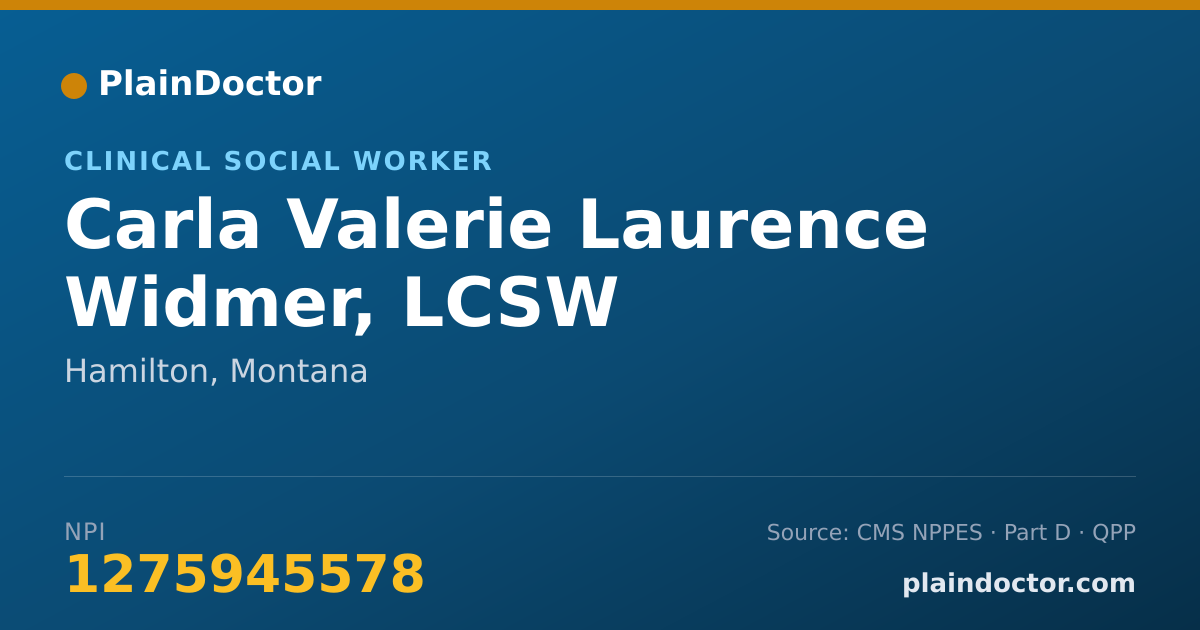Shareable card for Carla Valerie Laurence Widmer, LCSW - Clinical Social Worker, Hamilton, MT
