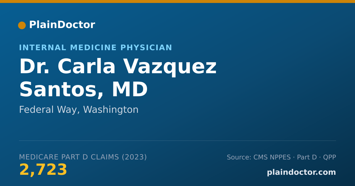 Shareable card for Carla Vazquez Santos, MD - Internal Medicine Physician, Federal Way, WA