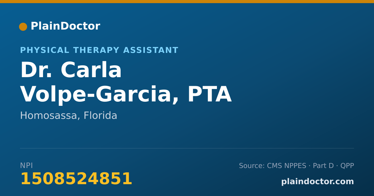 Shareable card for Carla Volpe-Garcia, PTA - Physical Therapy Assistant, Homosassa, FL