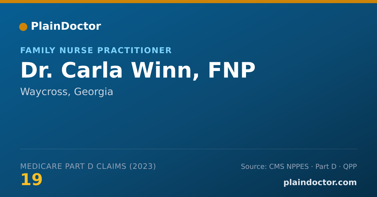 Shareable card for Carla Winn, FNP - Family Nurse Practitioner, Waycross, GA