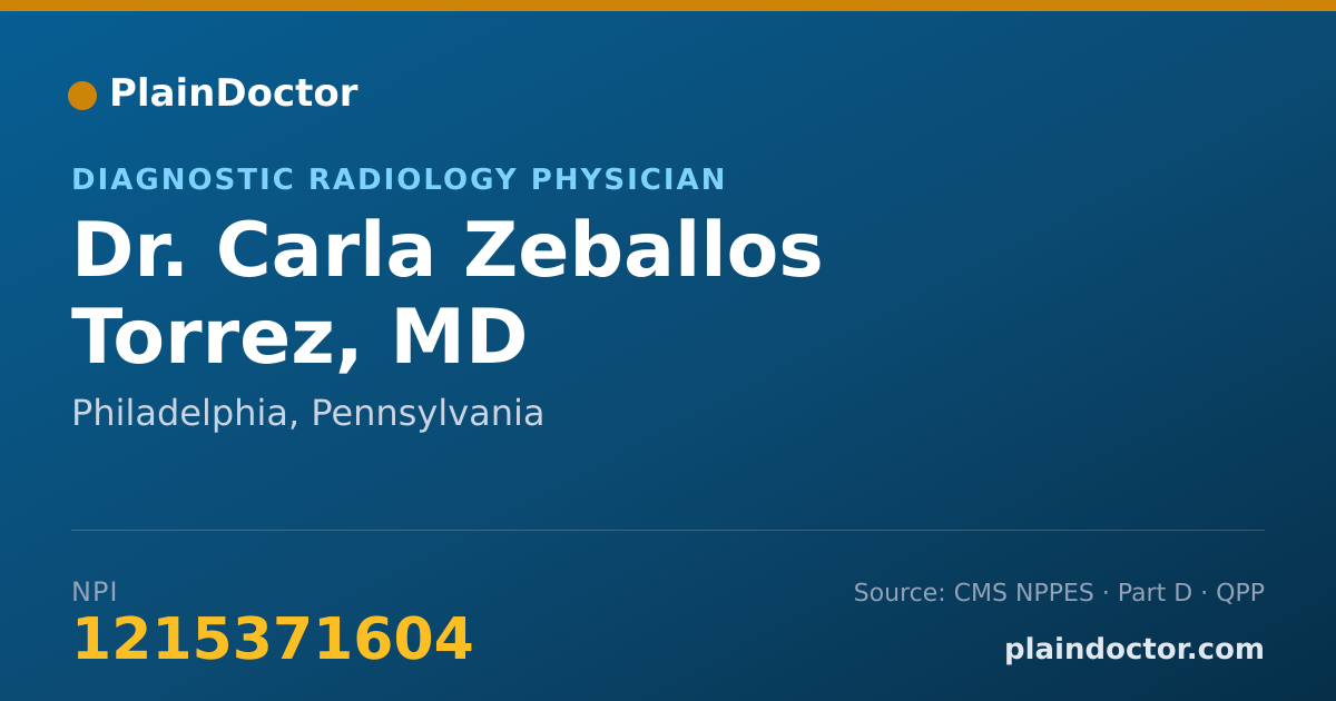 Shareable card for Carla Zeballos Torrez, MD - Diagnostic Radiology Physician, Philadelphia, PA