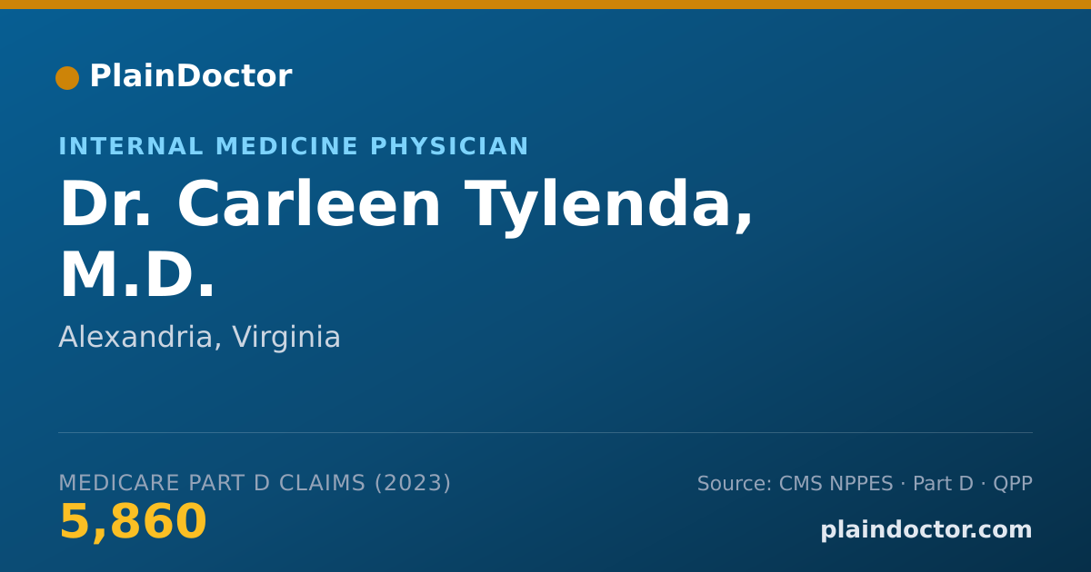 Shareable card for Carleen Tylenda, M.D. - Internal Medicine Physician, Alexandria, VA