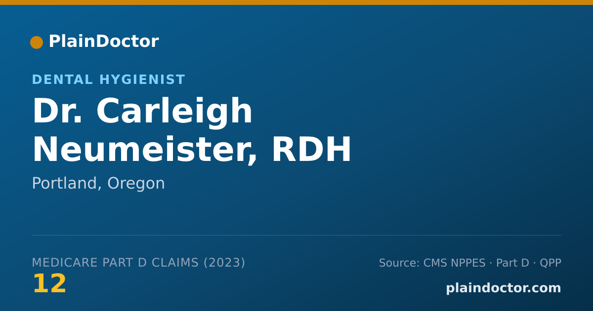 Shareable card for Carleigh Neumeister, RDH - Dental Hygienist, Portland, OR