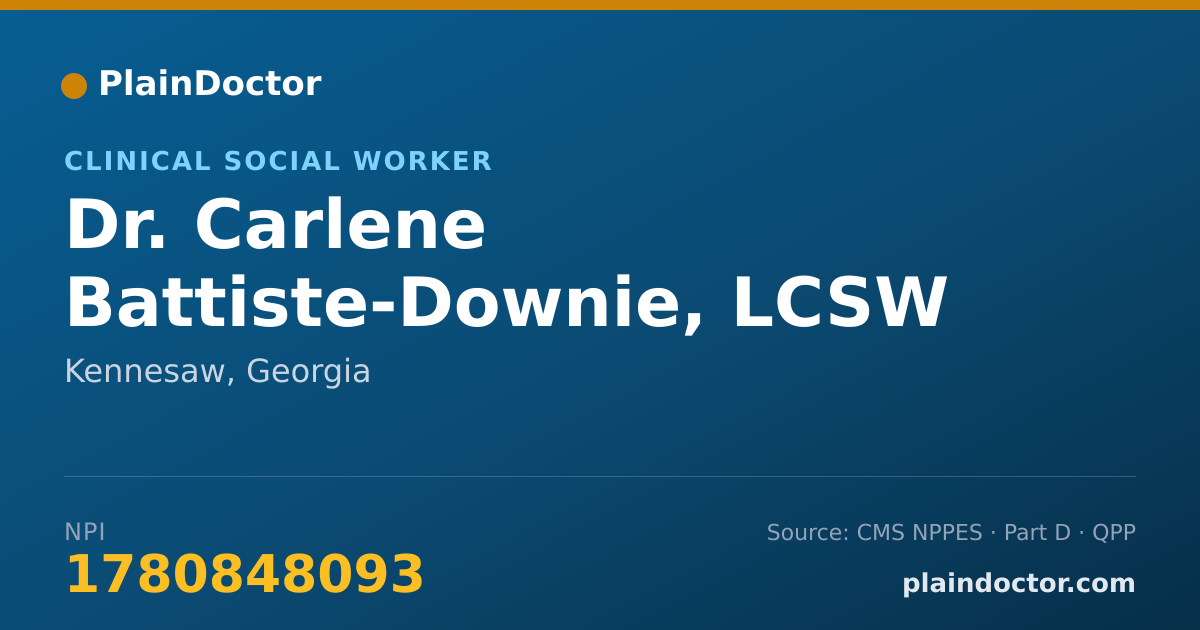 Shareable card for Carlene Battiste-Downie, LCSW - Clinical Social Worker, Kennesaw, GA