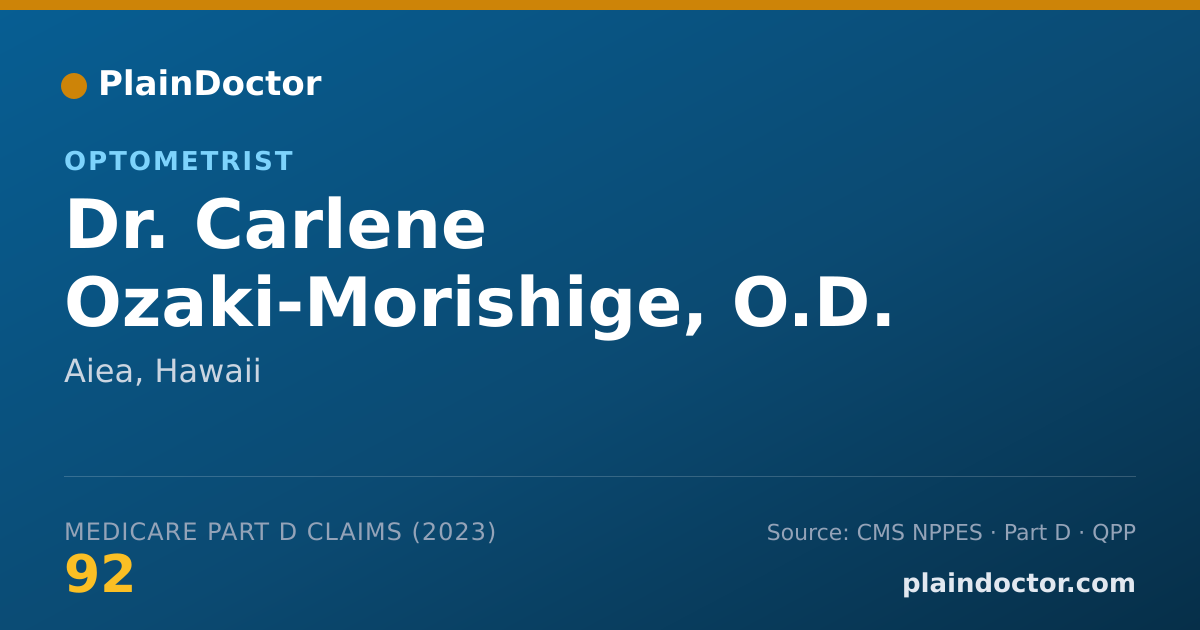 Shareable card for Carlene Ozaki-Morishige, O.D. - Optometrist, Aiea, HI