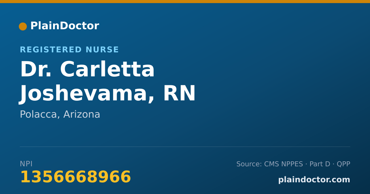 Shareable card for Carletta Joshevama, RN - Registered Nurse, Polacca, AZ