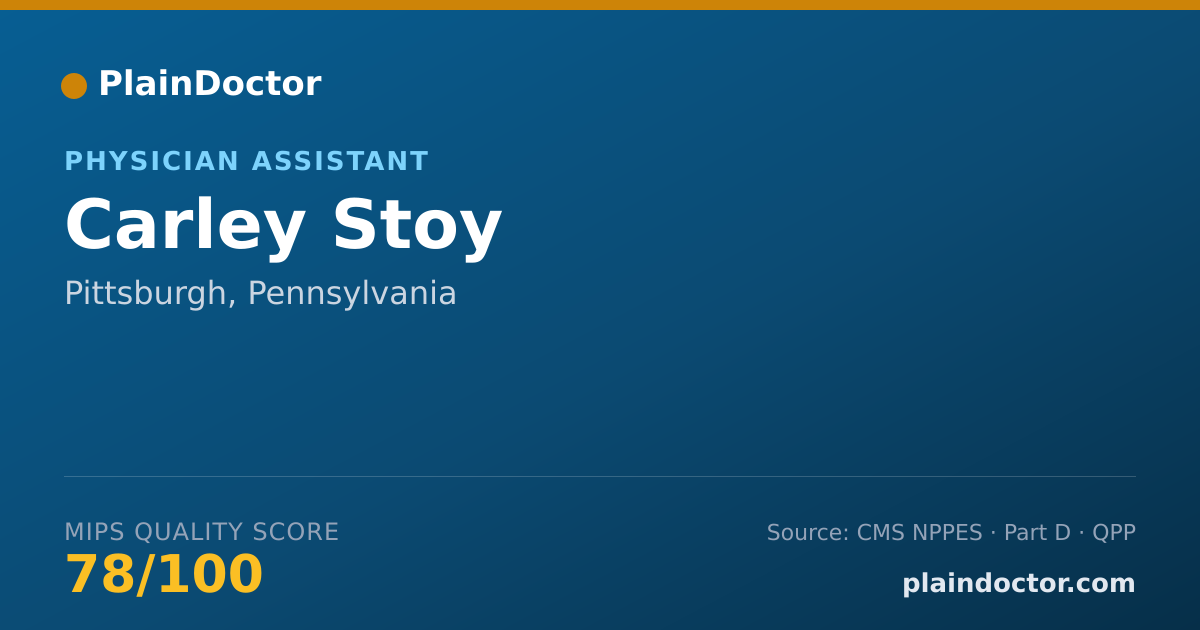 Shareable card for Carley Stoy - Physician Assistant, Pittsburgh, PA