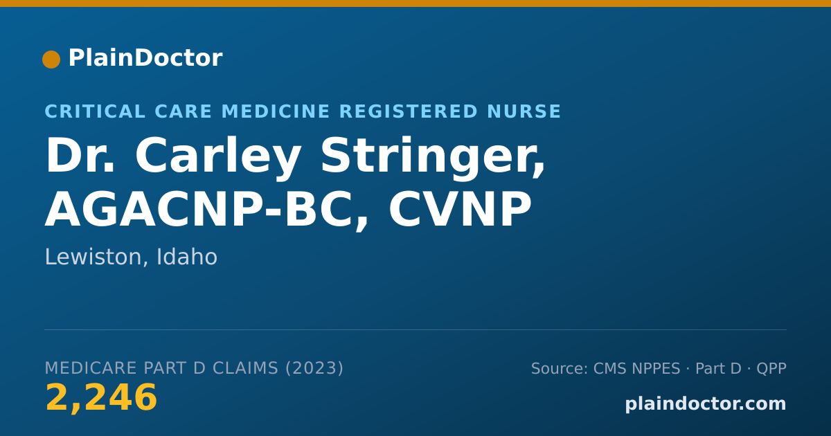 Shareable card for Carley Stringer, AGACNP-BC, CVNP - Critical Care Medicine Registered Nurse, Lewiston, ID
