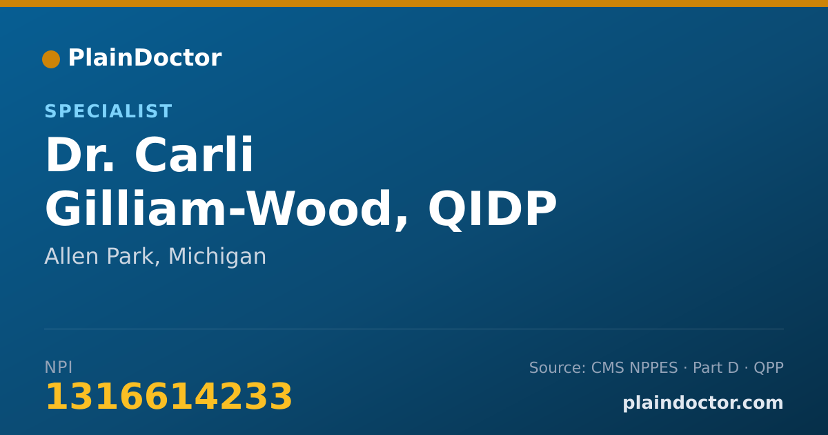 Shareable card for Carli Gilliam-Wood, QIDP - Specialist, Allen Park, MI