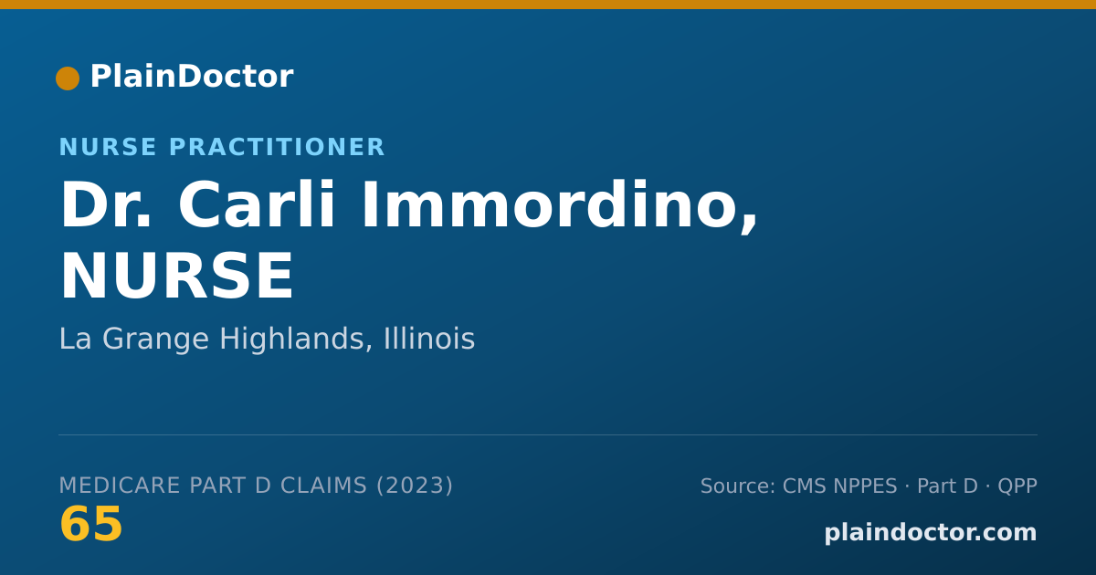 Shareable card for Carli Immordino, NURSE - Nurse Practitioner, La Grange Highlands, IL