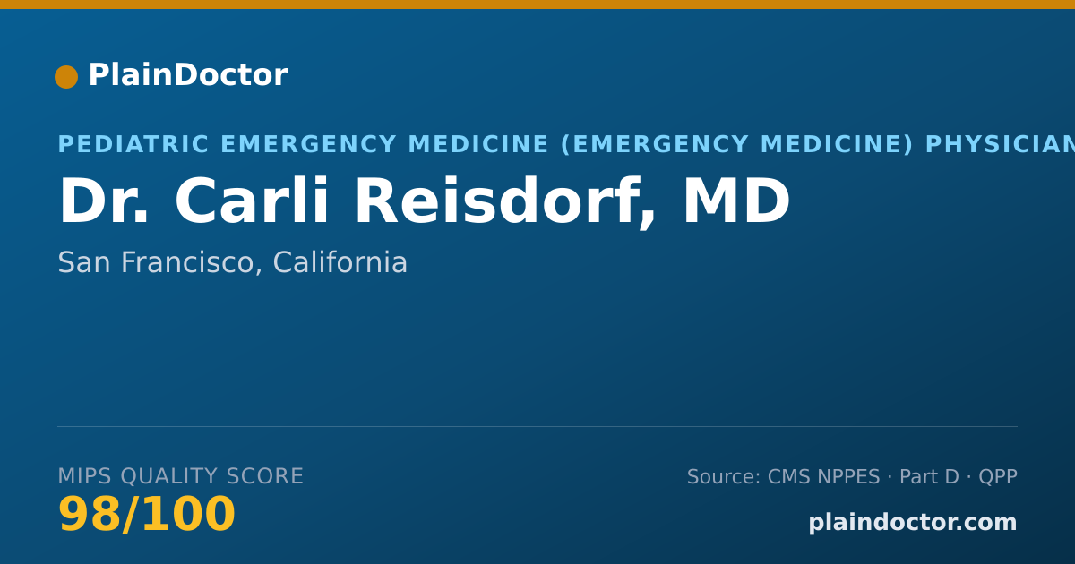 Shareable card for Carli Reisdorf, MD - Pediatric Emergency Medicine (Emergency Medicine) Physician, San Francisco, CA