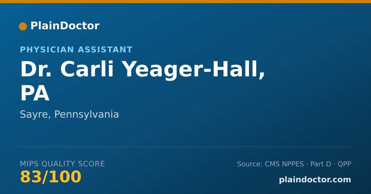 Shareable card for Carli Yeager-Hall, PA - Physician Assistant, Sayre, PA