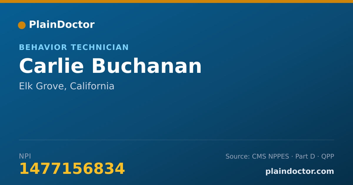 Shareable card for Carlie Buchanan - Behavior Technician, Elk Grove, CA