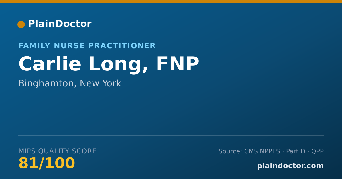 Shareable card for Carlie Long, FNP - Family Nurse Practitioner, Binghamton, NY