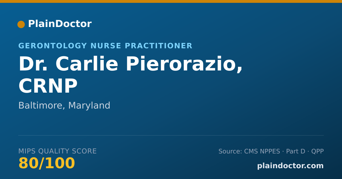 Shareable card for Carlie Pierorazio, CRNP - Gerontology Nurse Practitioner, Baltimore, MD