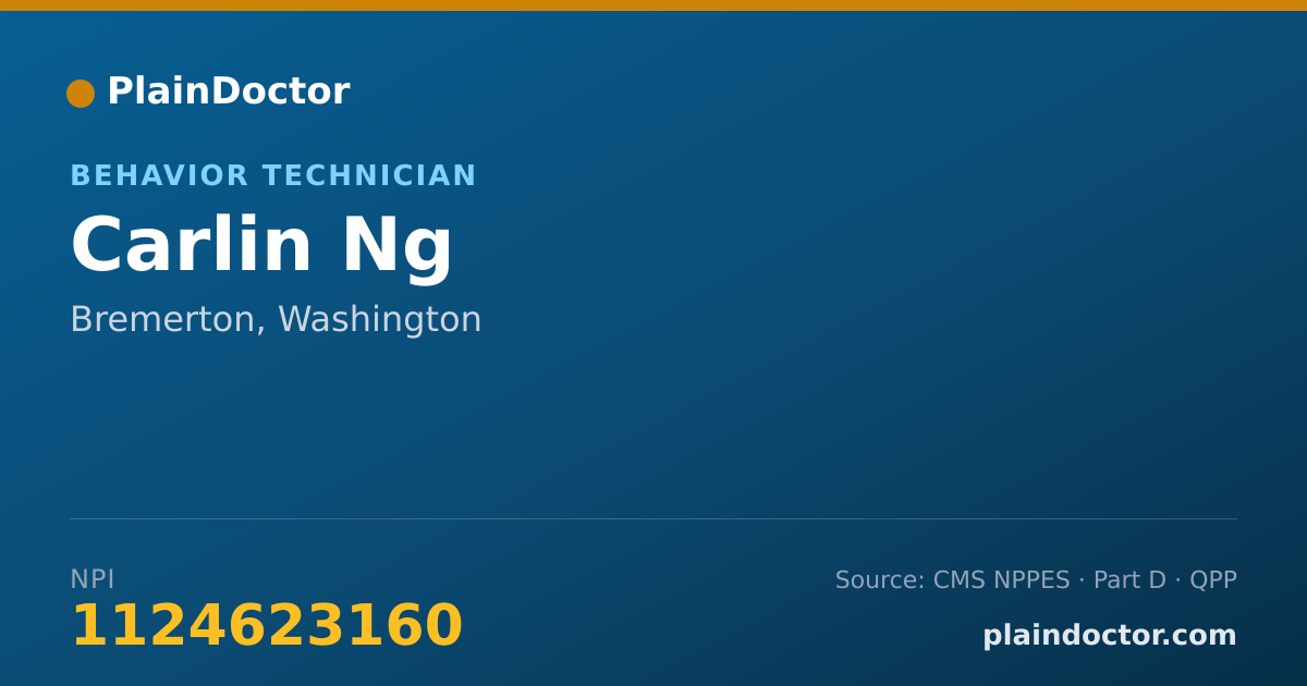Shareable card for Carlin Ng - Behavior Technician, Bremerton, WA