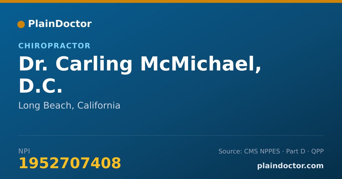 Shareable card for Carling McMichael, D.C. - Chiropractor, Long Beach, CA